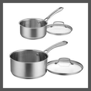 Cuisinart - Classic 4pc Stainless Steel Saucepan Set Stainless Steel